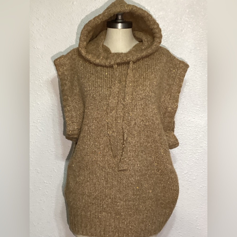 Zara brown hooded knit sweater size medium